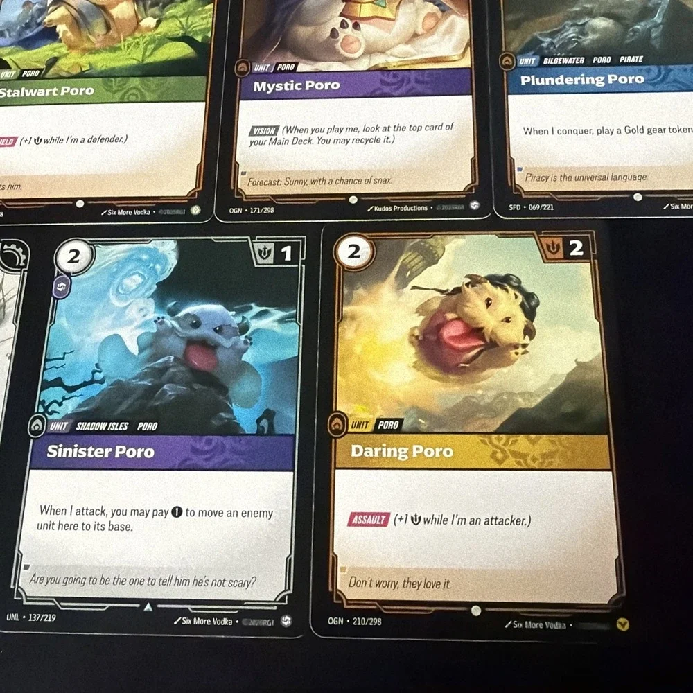 Riftbound TCG Starter Basic Poro Card Collection Lot Of 11 New Mint Condition